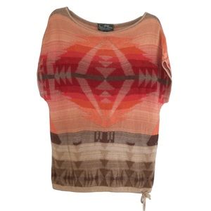 Ralph Lauren Southwest Pullover Short Sleeved Knit Top Size Medium